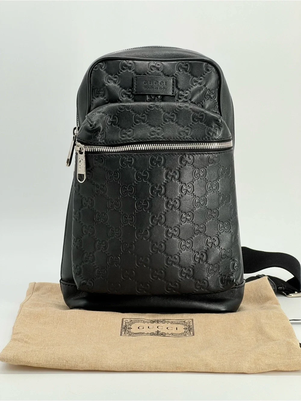 Gucci Guccissima Leather Sling Crossbody Bag